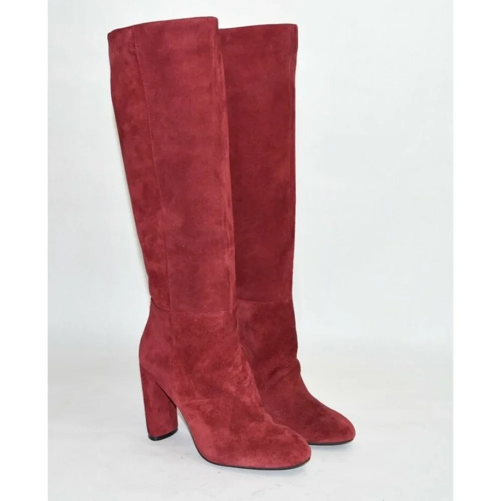 New! VINCE CAMUTO Femmie Tall Shaft Boot Red Suede Size 6.5 M T2 - Picture 3 of 8